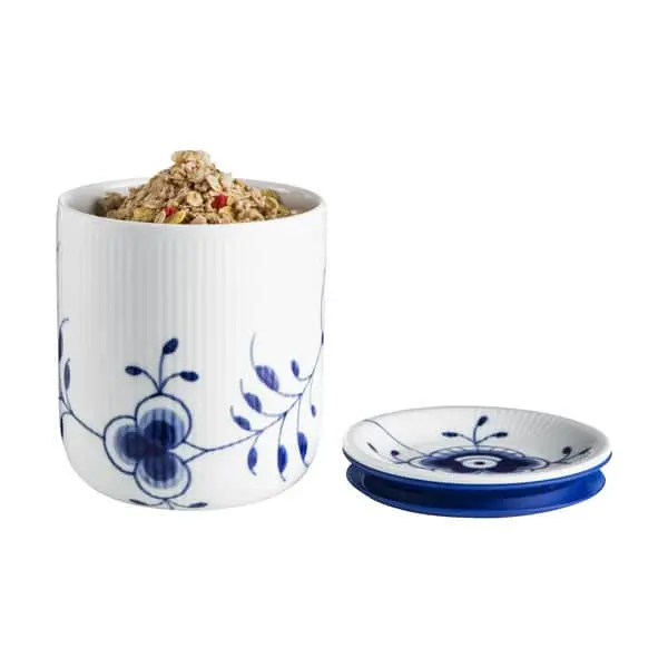 Royal Copenhagen Blå Mega Riflet Krukke - Billede 4