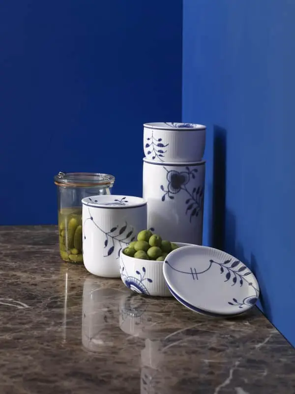 Royal Copenhagen Blå Mega Riflet Opbevaringskrukke M. Låg - Billede 3